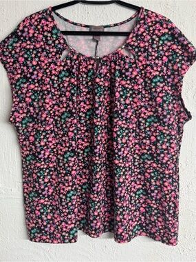Rochelli Sleeveless Multicolor Ditsy Floral Print Blouse Size 3X